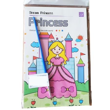 MAGIC DRAWING DOODLE BOOK (Watercolor book) - 12 illustrations Princess