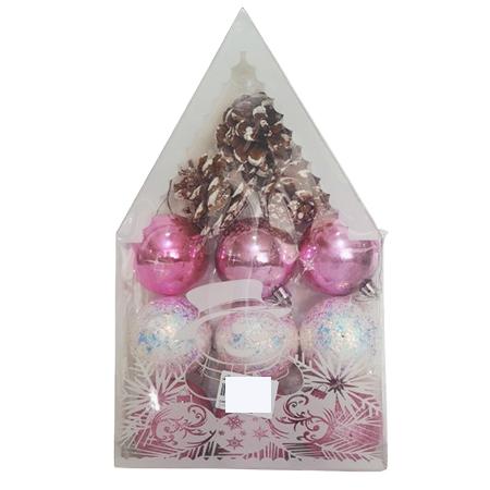 CHRISTMAS DECORATIONS BALL 12PCS - MULTI COLOUR