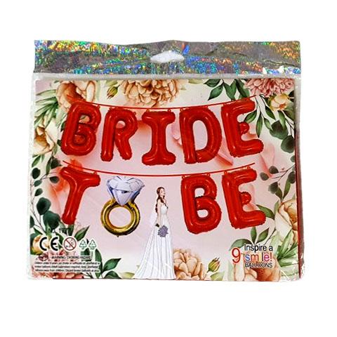Foil Balloon Banner - Bride to Be (red)
