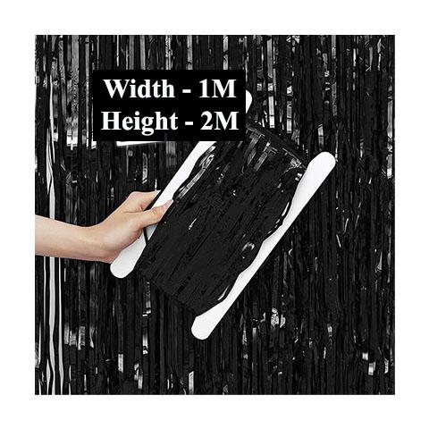 Foil Fringe Curtain - Black color
