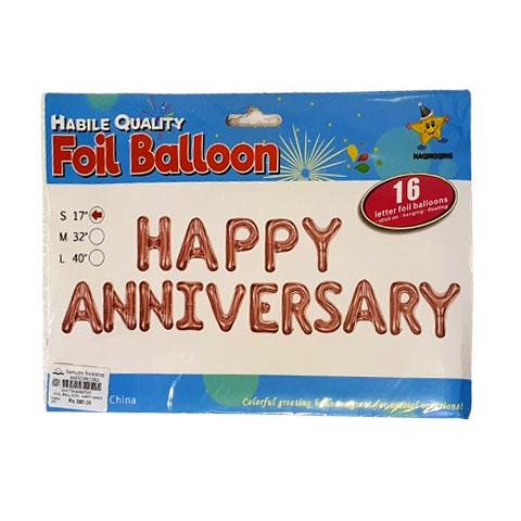Foil Balloon Banner - Happy Anniversary (red)