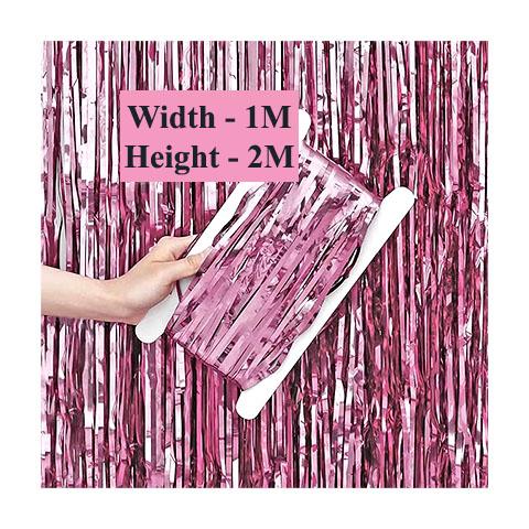 Foil Fringe Curtain - Light pink color