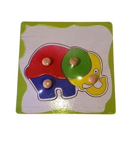 Educational Toys : Puzzles with Knob -Elephant