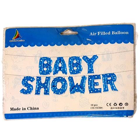 Foil Balloon Banner - Baby Shower (blue)