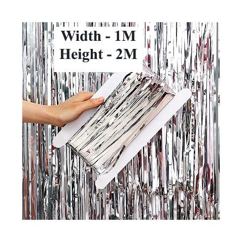Foil Fringe Curtain - Silver color