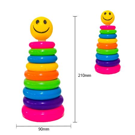 SMILE FACE RAINBOW TOWER (9 RINGS)