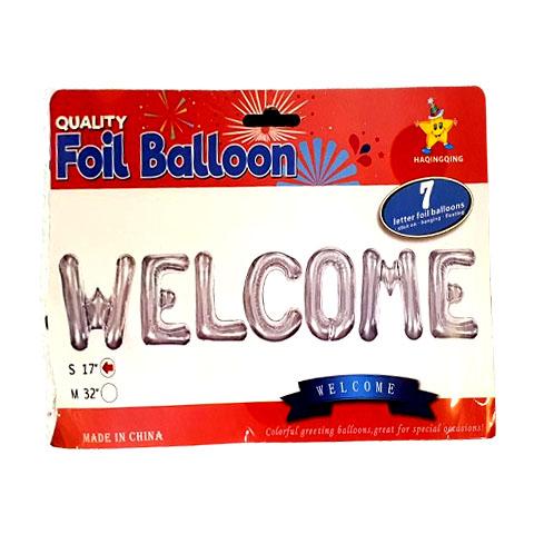 Foil Balloon Welcome ( silver)