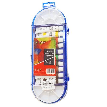 TIP TOP PREMIUM WATER COLOR PAINT SET 10 COLOR 12ML - JX1012