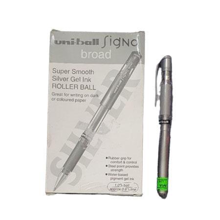 UNI-BALL SIGNO BROAD - GEL INK ROLLER BALL 1MM - Silver (1 pen)