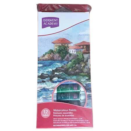 DERWENT ACADEMY 12 TUBES WATERCOLOUR PAINTS