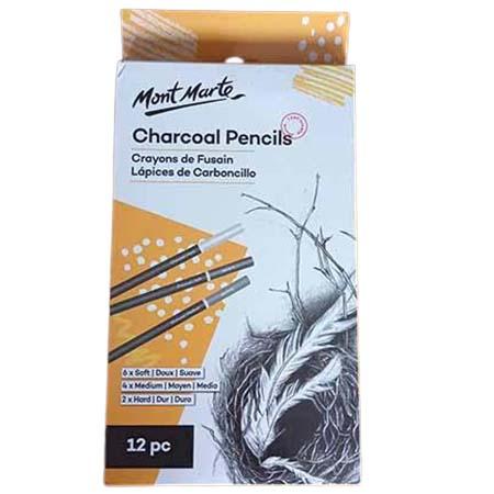 CHARCOAL PENCILS 12PCS - MONT MARTE