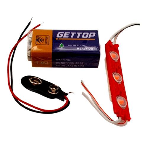 9W Battery with Clip / LED 12W 3 Bulb Set